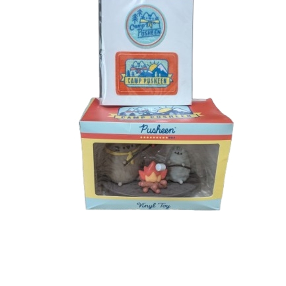 Pusheen Camp Theme Vinyl Collectible, Thermos T-shirt and Iron On Patches - New!